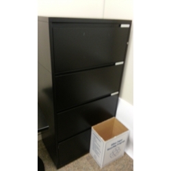 Meridian Black 4 High Lateral file Cabinet Locking 36 x 18